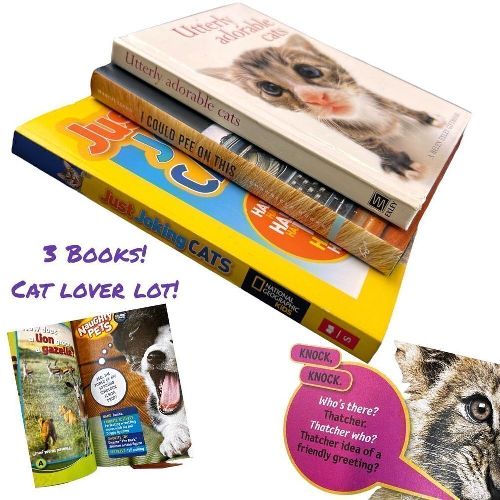 Exley, Scholastic, Chronicle Books Bundle of 3-Piece Set of Cat Lover Books